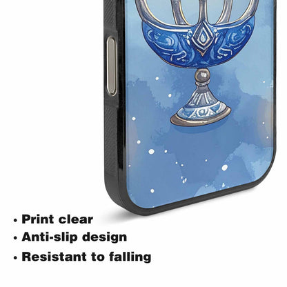 iPhone 16 Pro Case — Hanukkah Menorah Pattern Seamless Repeat Jewish, Custom Print Case Cover