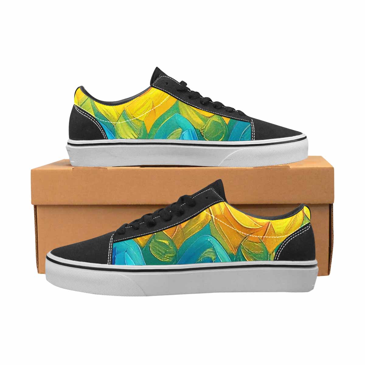 MEN'S Pansexual Flag Color Canvas Lace-Up Vivid Custom Shoes