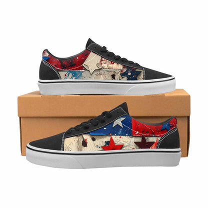 WOMEN'S Patriotic Stars Stripes Lace-Up Canvas Aesthetic Custom Shoes
