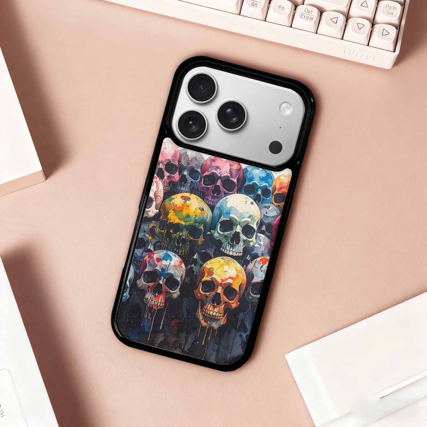 iPhone 17 Pro Case — Skull Dark Art Gothic Print Gothic, Custom Printed Phone Case