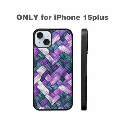 iPhone 15 Plus Case — Genderqueer Flag Color Theme Small Rainbow, Original Design Phone Case
