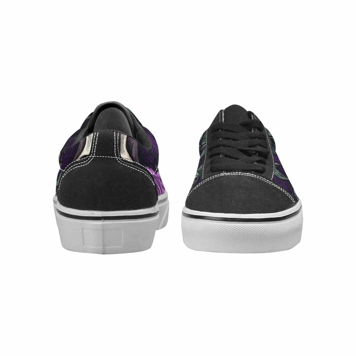 WOMEN'S Skulls Roses Gothic Filigree Canvas Lace-Up Wallpaper Art Shoes