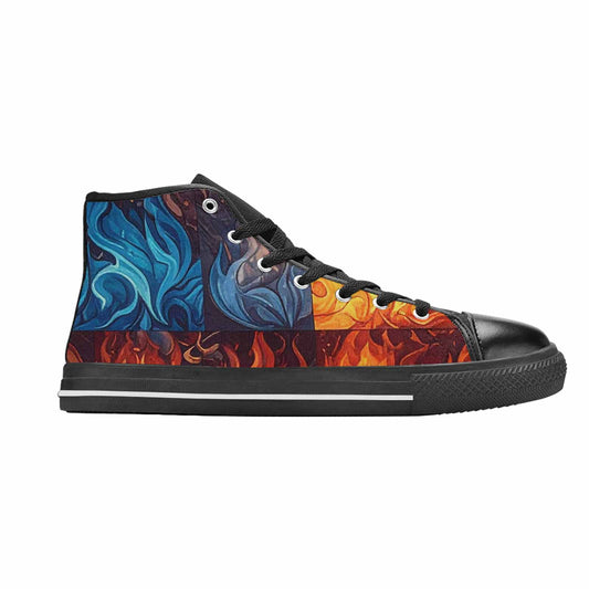 WOMEN'S Fire Flame High Top Canvas Y2K Custom Sneakers