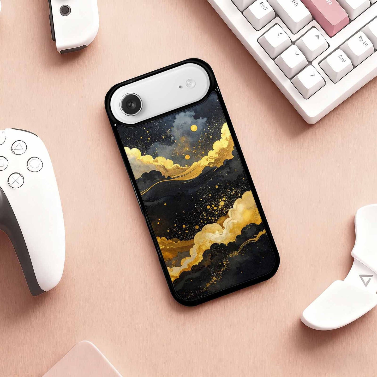 iPhone 17 Air Case — Seamless Repeating Pattern Of Overlapping Galaxy, Personalized Phone Case