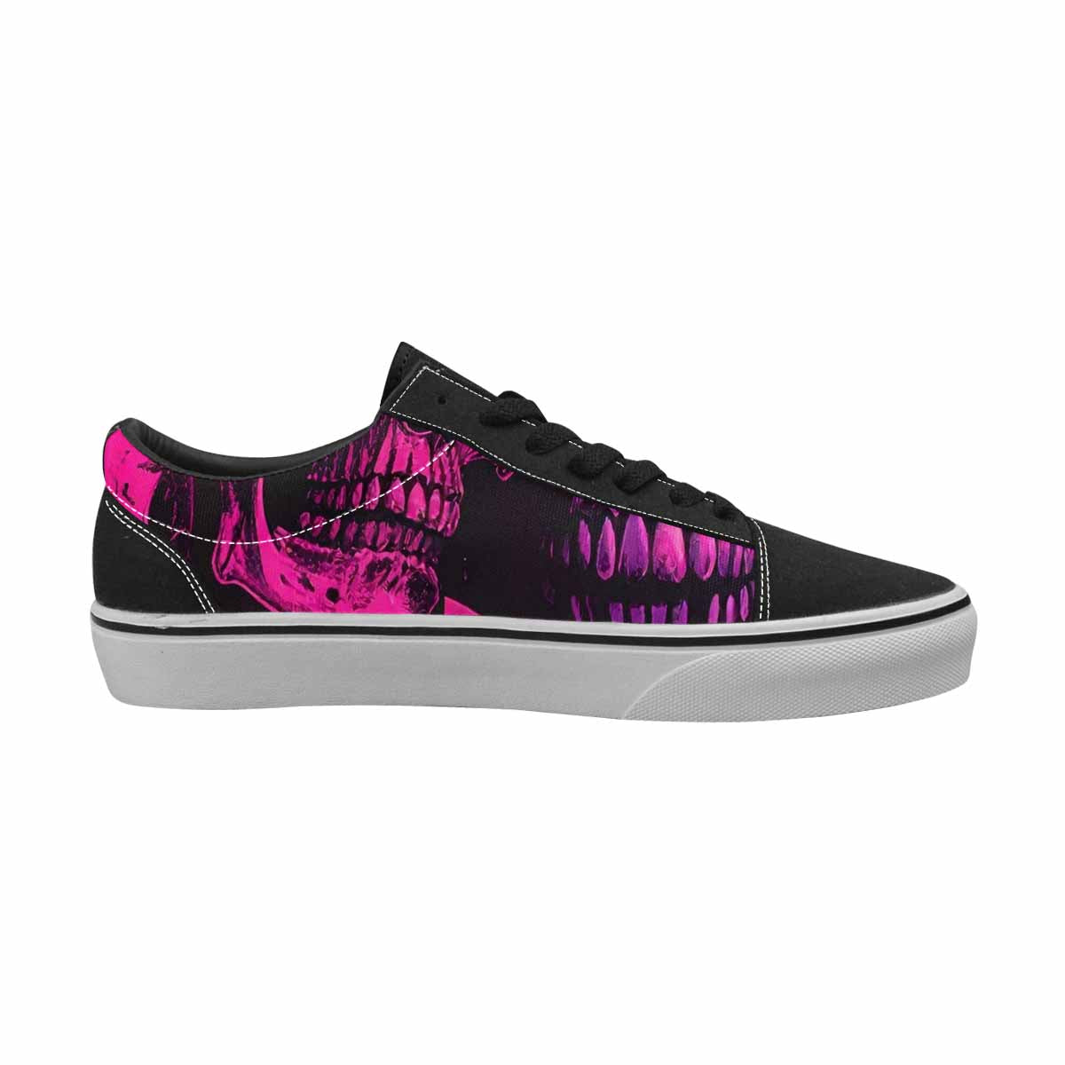 WOMEN'S Pink + Purple Skeletons Lace-Up Canvas Dark Academia Sneakers