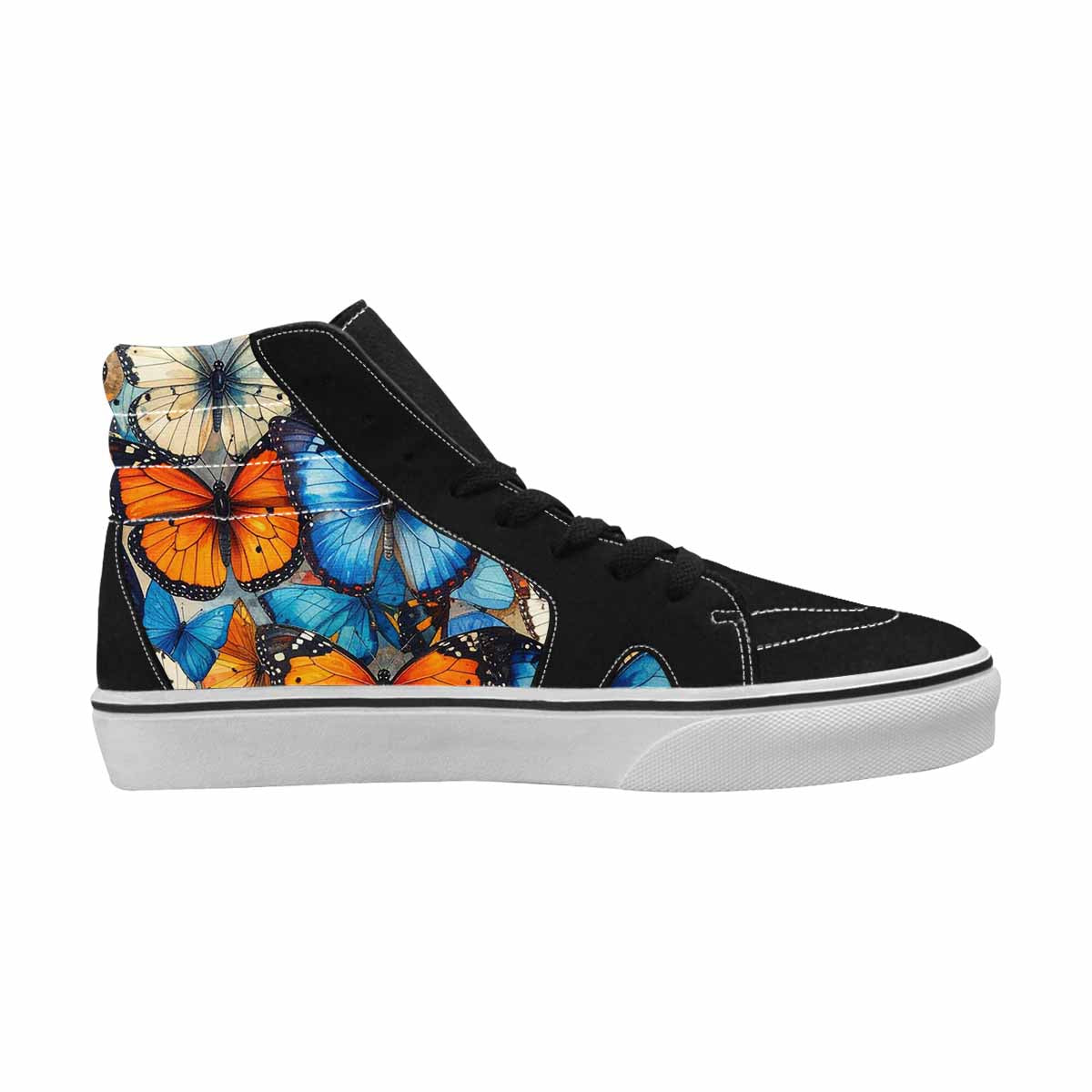 WOMEN'S Butterfly Wing High Top Canvas Wallpaper Art Shoes