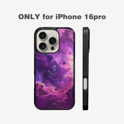 iPhone 16 Pro Case — Purple Color Tones Nebula Texture With, Customized Protective Case