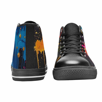 WOMEN'S Paint Splatter High Top Canvas Aesthetic Custom Sneakers