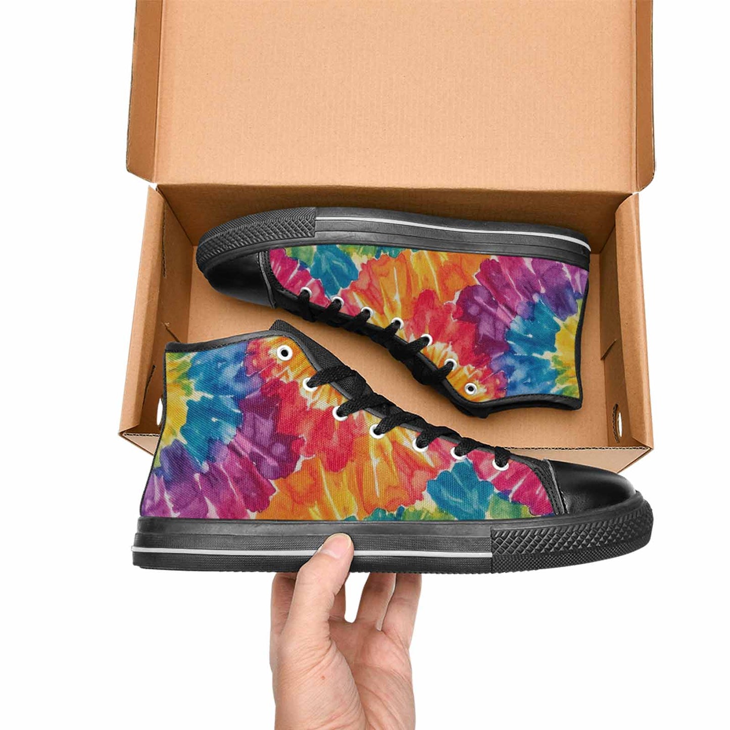 MEN'S Tie Dye Swirl High Top Canvas Surreal Shoes