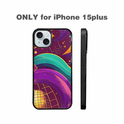 iPhone 15 Plus Case — 1970s Disco Art Pattern, Unique Phone Case Design