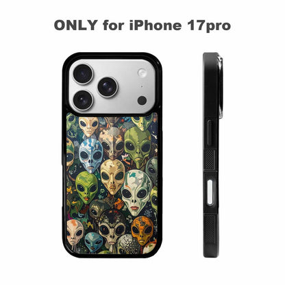 iPhone 17 Pro Case — Aliens Camo Aliens Pattern Hundreds Alien, Custom Print Case Cover