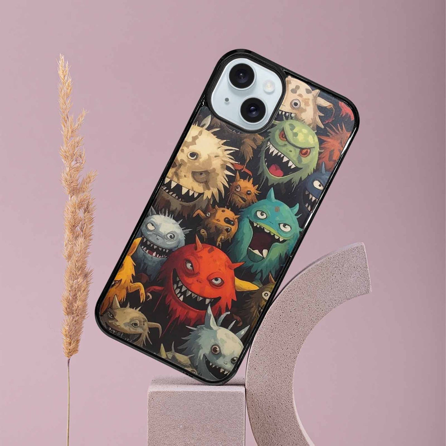 iPhone 15 Plus Case — Monsters Camomonsters Pattern Qch, Custom Phone Case