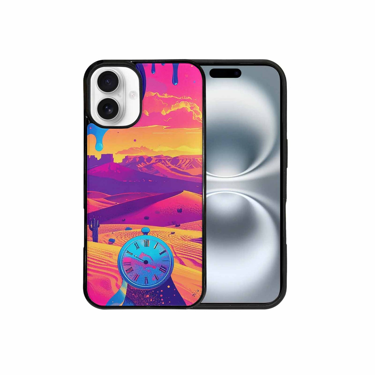 iPhone 16 Plus Case — I Surrealist Dreamscape Pattern Melting Clocks, Personalized Phone Case