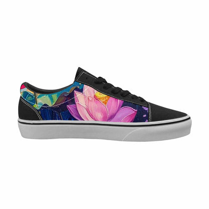 WOMEN'S Full Color Vibrant Monet Lace-Up Canvas Surreal Custom Shoes