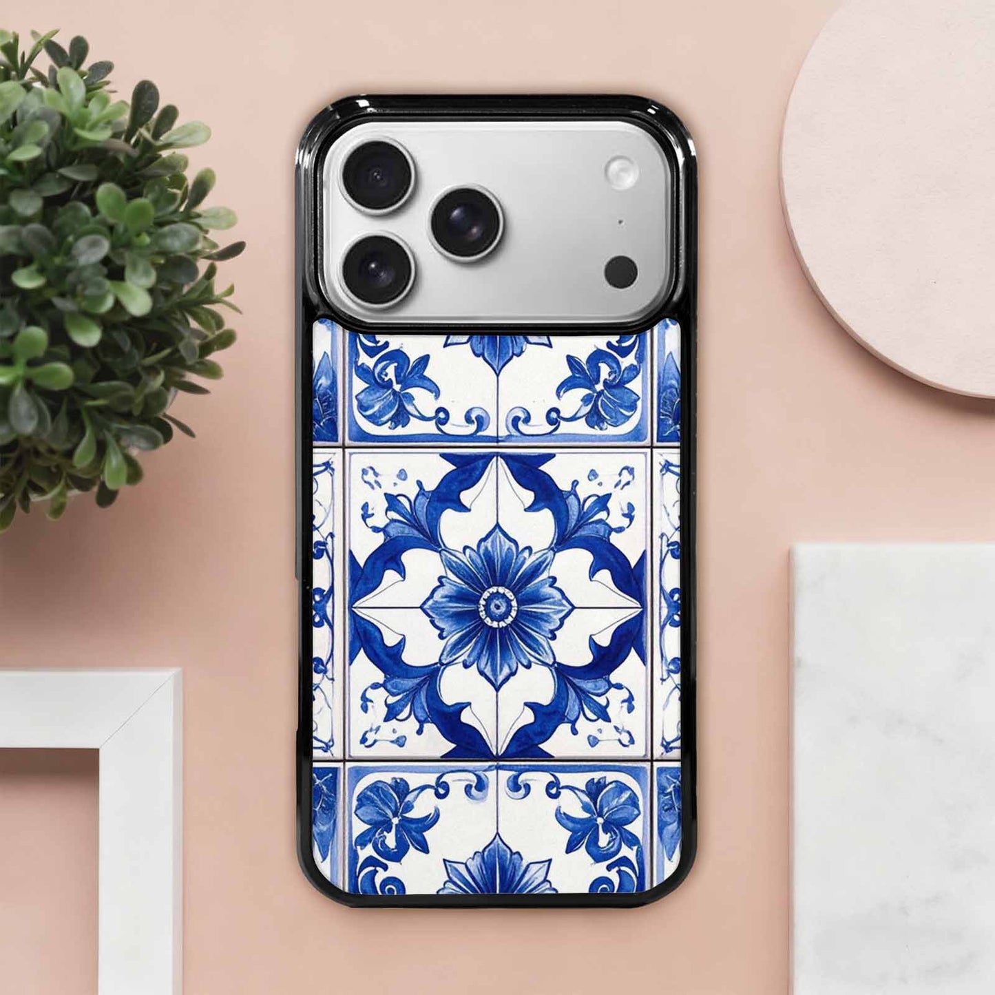 iPhone 17 Pro Max Case — Talavera Tile Floral, Unique Phone Case Design