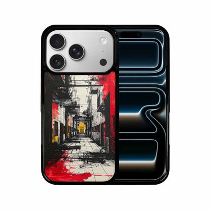 iPhone 17 Pro Case — Black Red Ink Liminal Space Galaxy, Original Design Phone Case