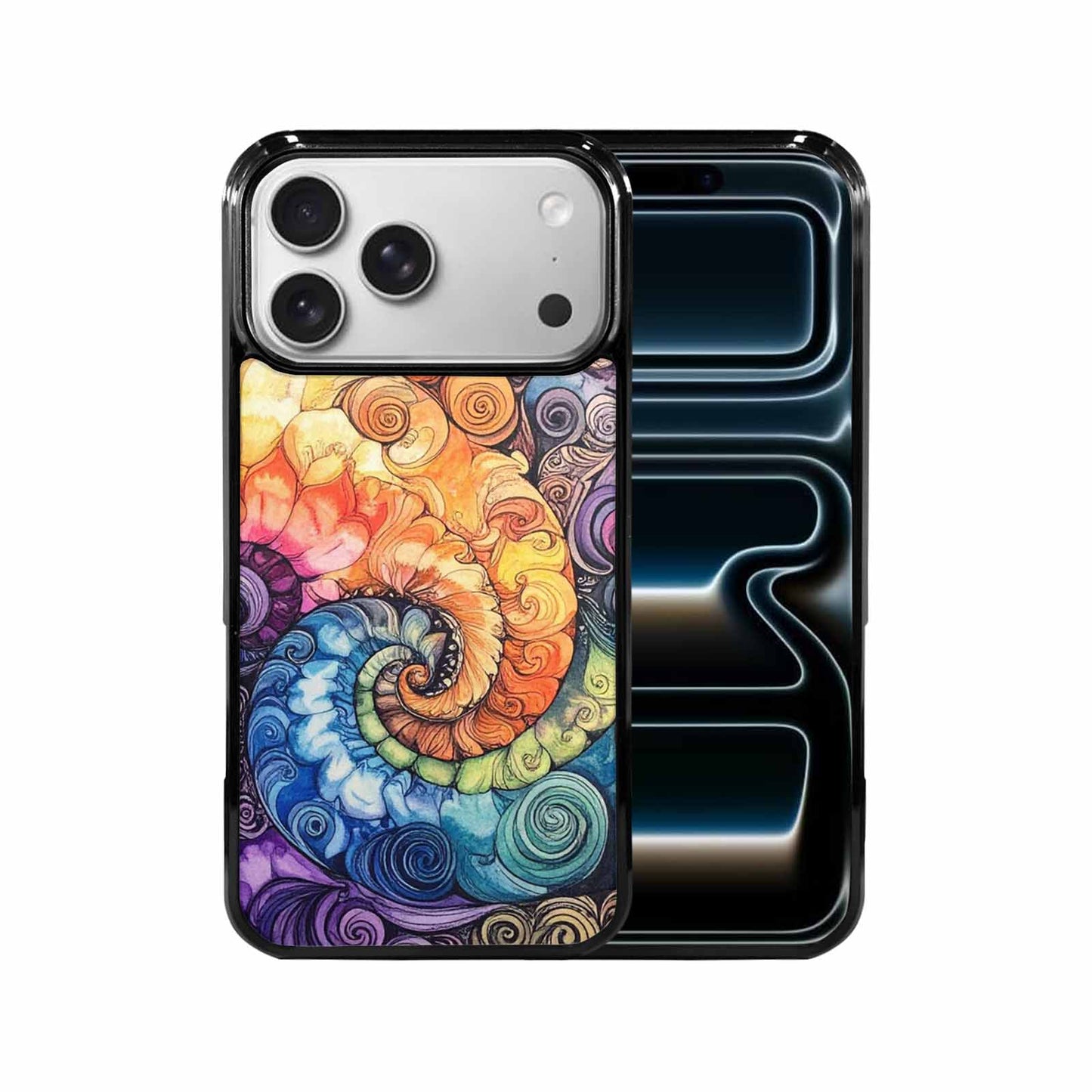 iPhone 17 Pro Max Case — Tie Dye Swirls (black Tie Dye, Custom Art Phone Cover