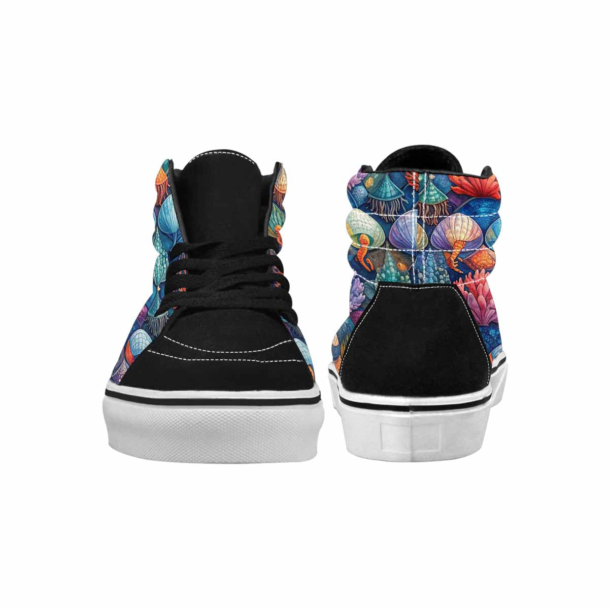 WOMEN'S Fish Scale Coral High Top Canvas Vivid Sneakers
