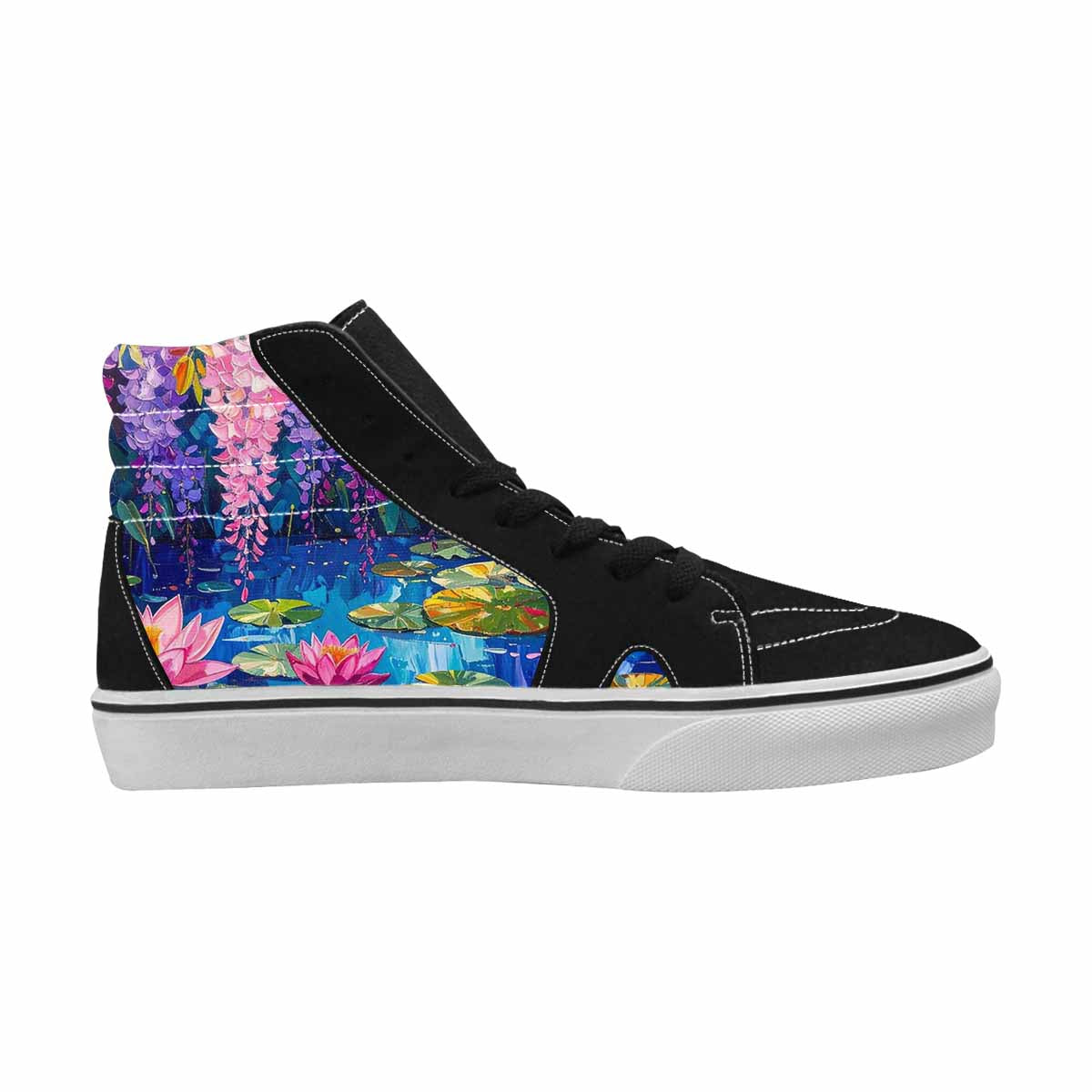 MEN'S Full Color Vibrant Monet High Top Canvas Wallpaper Art Sneakers