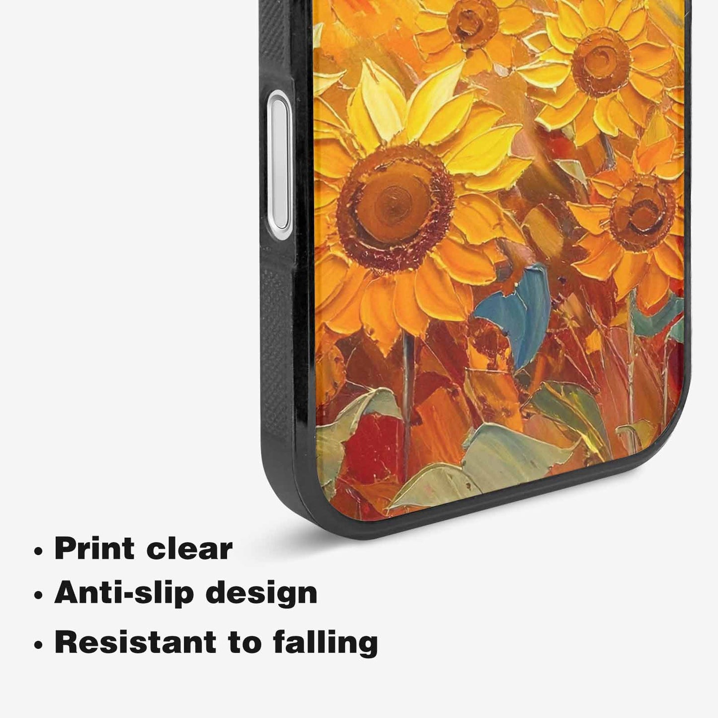 iPhone 16 Case — Impressionist Sunflower Brushstroke Pattern Hundreds Of, Unique Phone Case Design