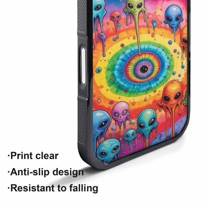 iPhone 17 Pro Case — Melting Aliens Pattern Hundreds Of Alien, Custom Printed Phone Case