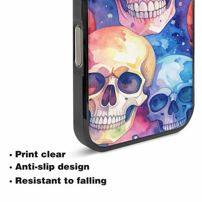 iPhone 16 Pro Case — Kulls Watercolor Skulls Small Skull Pattern, Custom Made Phone Cover