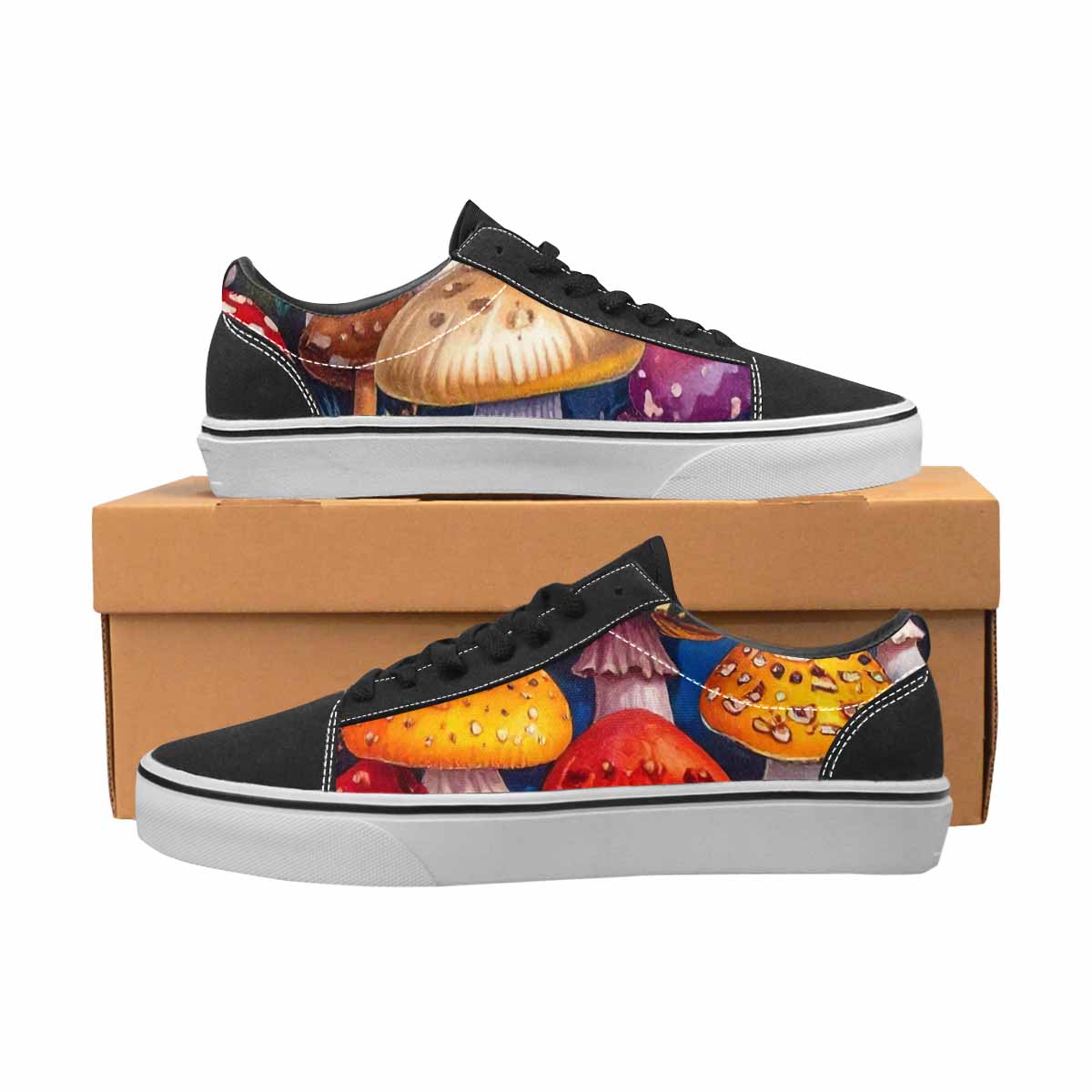 WOMEN'S Mushrooms Lace-Up Canvas Grunge Custom Shoes