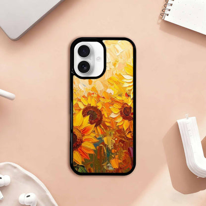 iPhone 17 Case — Impressionist Sunflower Brushstroke Pattern Floral, Custom Art Phone Cover