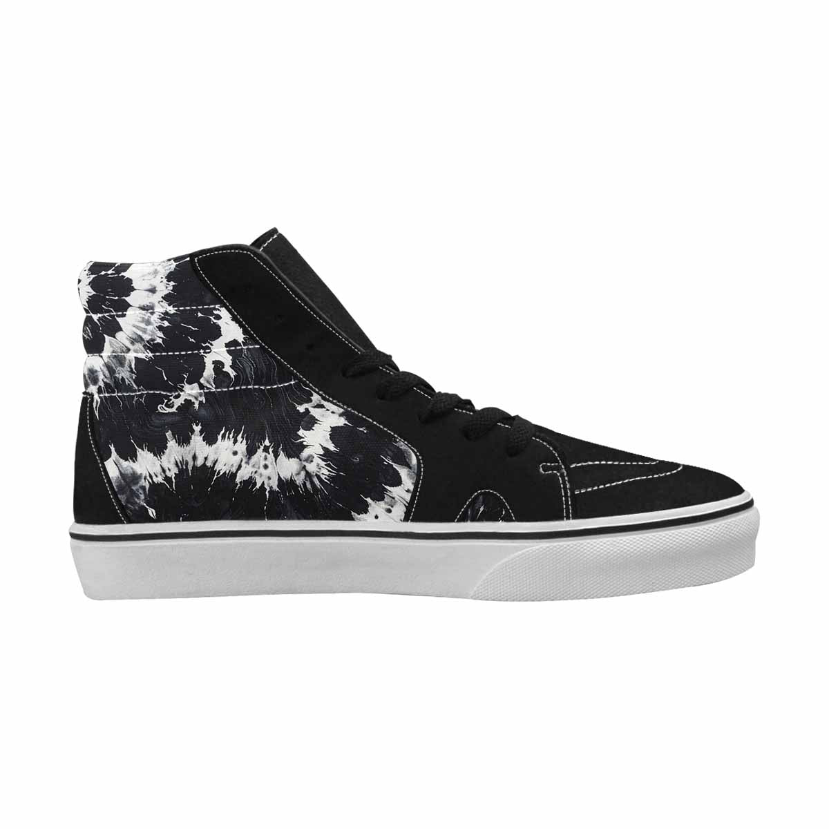 WOMEN'S Black White Animal Print High Top Canvas Grunge Shoes