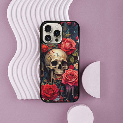 iPhone 16 Pro Max Case — Skulls And Rosesmelting Skulls A Agl, Custom Art Phone Cover