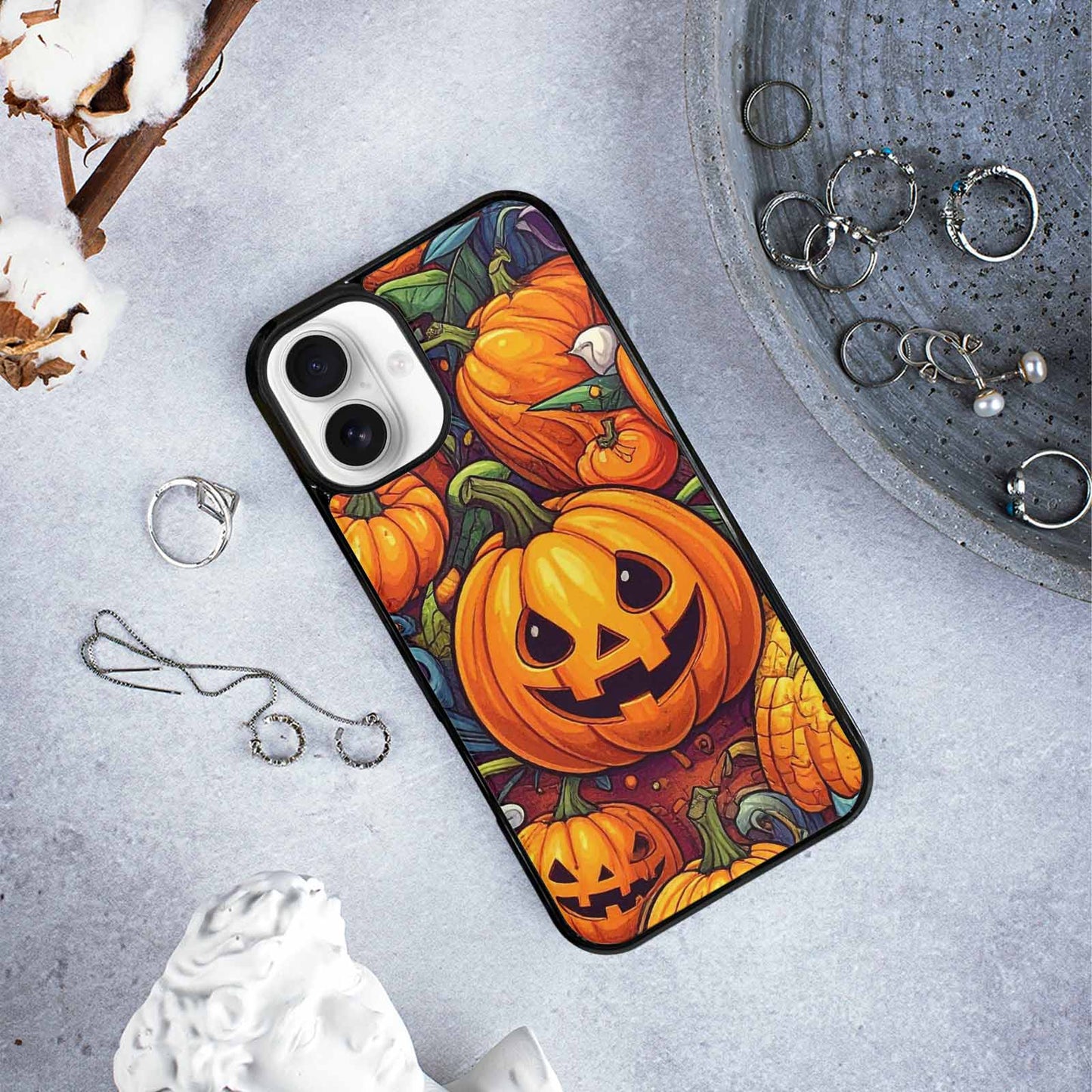 iPhone 16 Plus Case — Halloween Art Print Edge To Edge, Custom Made Phone Cover