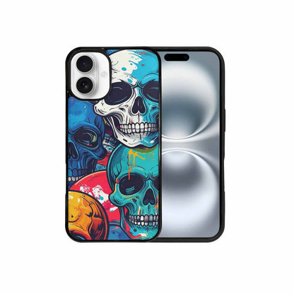 iPhone 16 Plus Case — Graffiti Skull Art Seamless Pattern Vibrant, Custom Art Phone Cover