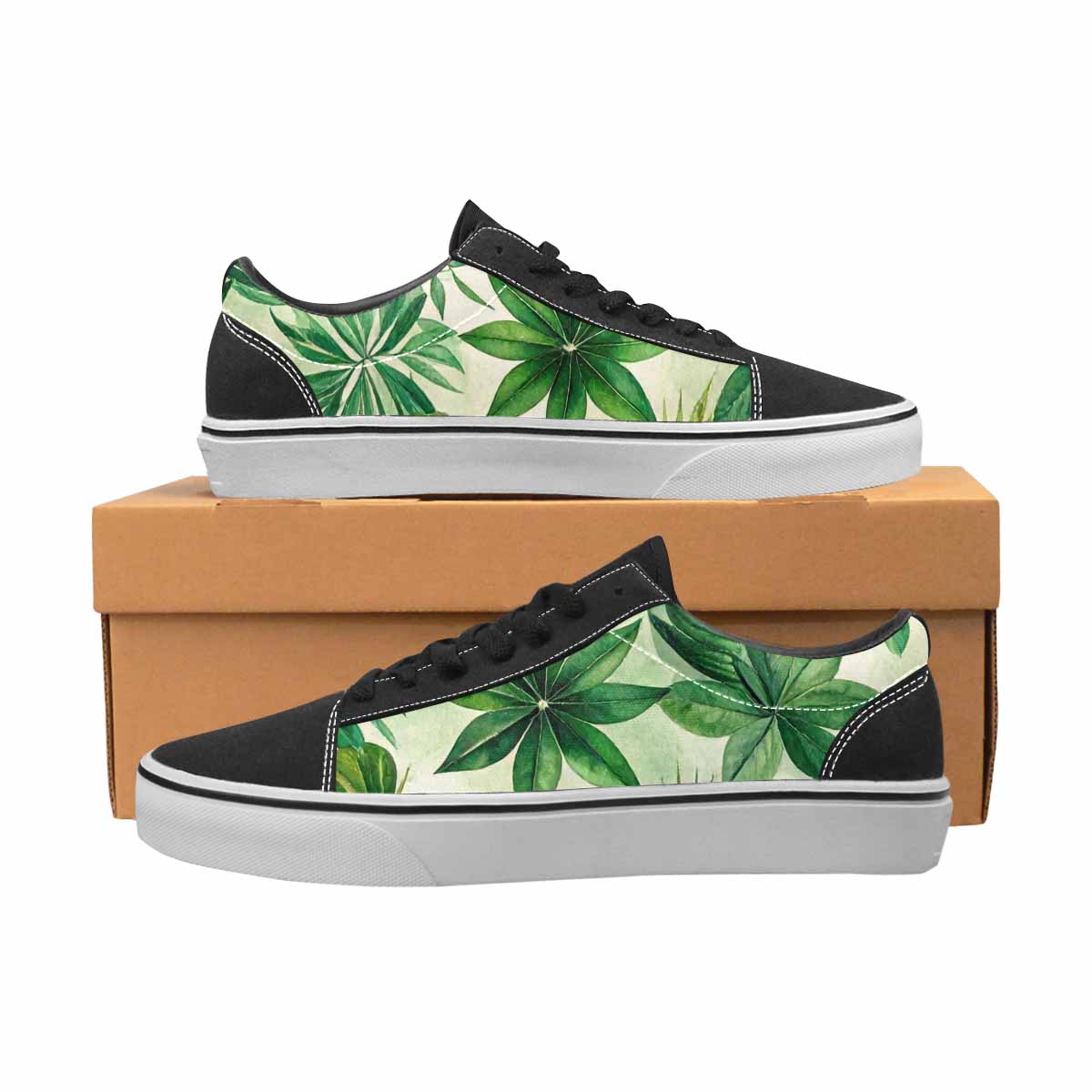 WOMEN'S Seven-Point Palmate Leaf Canvas Lace-Up Dreamcore Custom Shoes