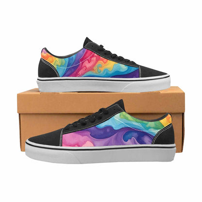 WOMEN'S Tie Lace-Up Canvas Melting Art Custom Sneakers