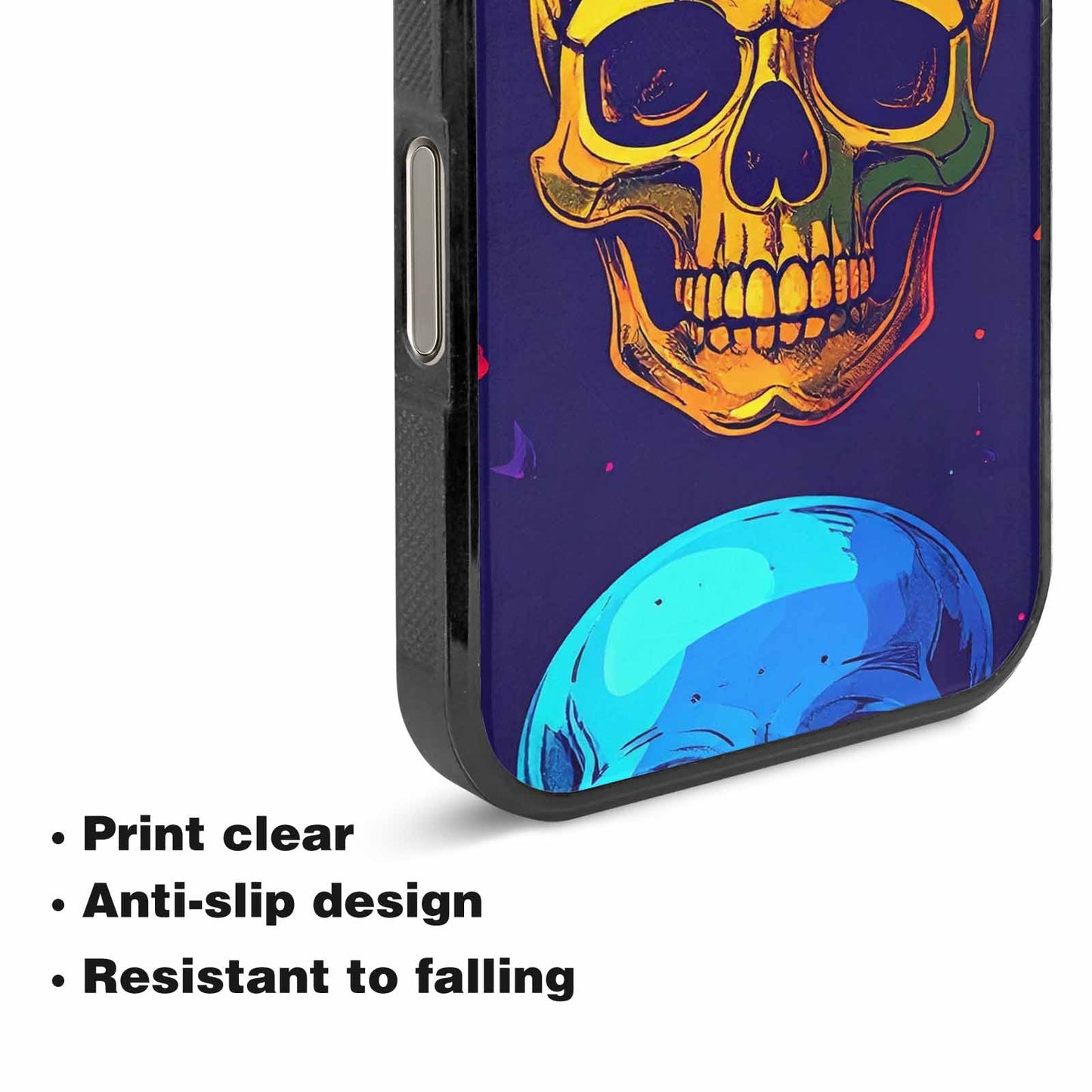 iPhone 16 Pro Case — Pride Flag Skulls Seamless Pattern Vibrant, Custom Print Case Cover