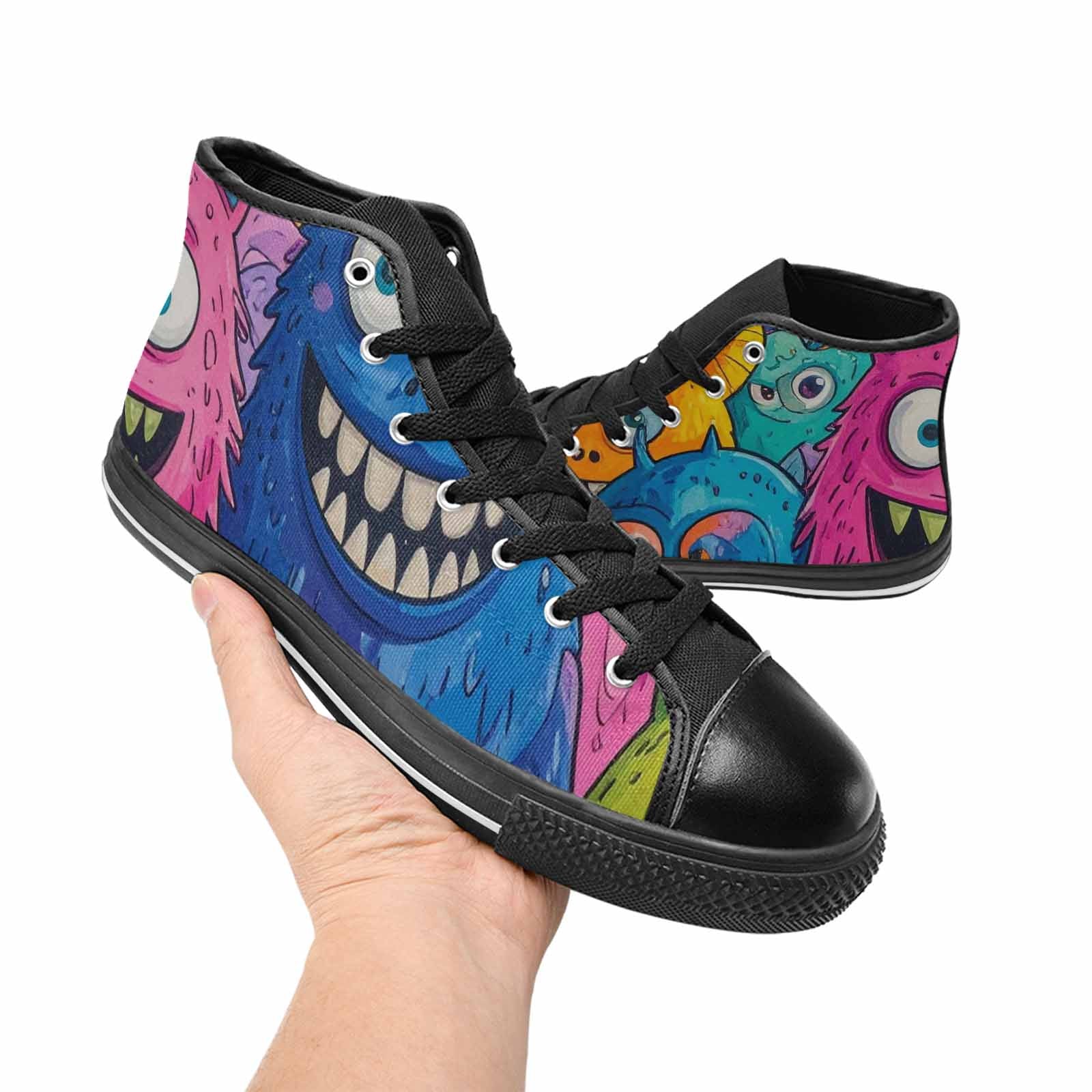 WOMEN'S Goofy Cartoon Monster High Top Canvas Aesthetic Custom Sneakers