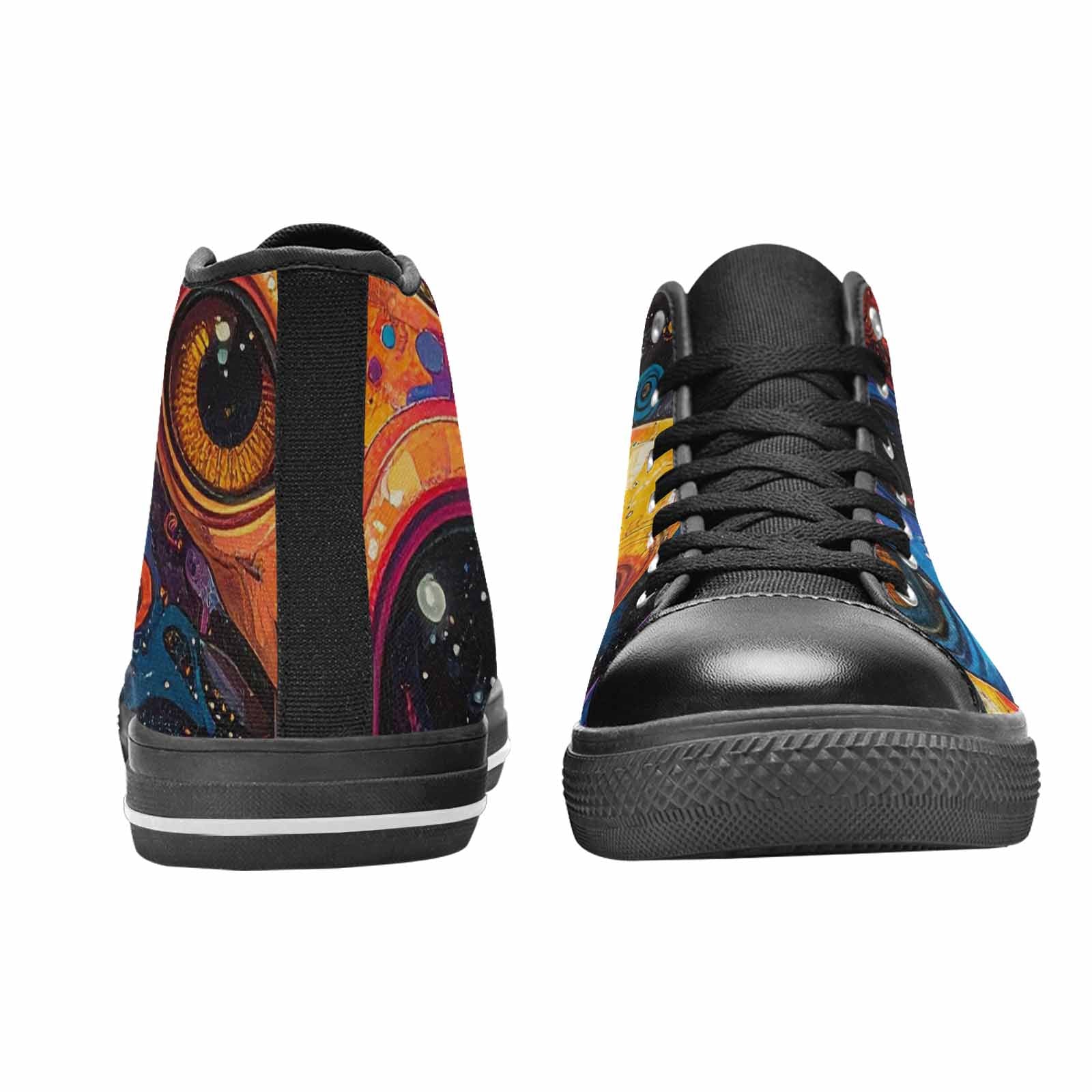 WOMEN'S Cartoon Alien Characters High Top Canvas Grunge Sneakers