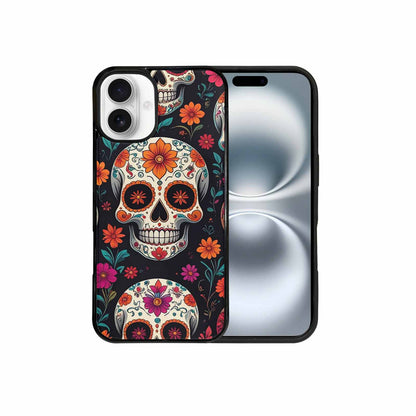 iPhone 16 Plus Case — Smaller Skulls Overlapping Seamless Pattern Of, Customized Protective Case