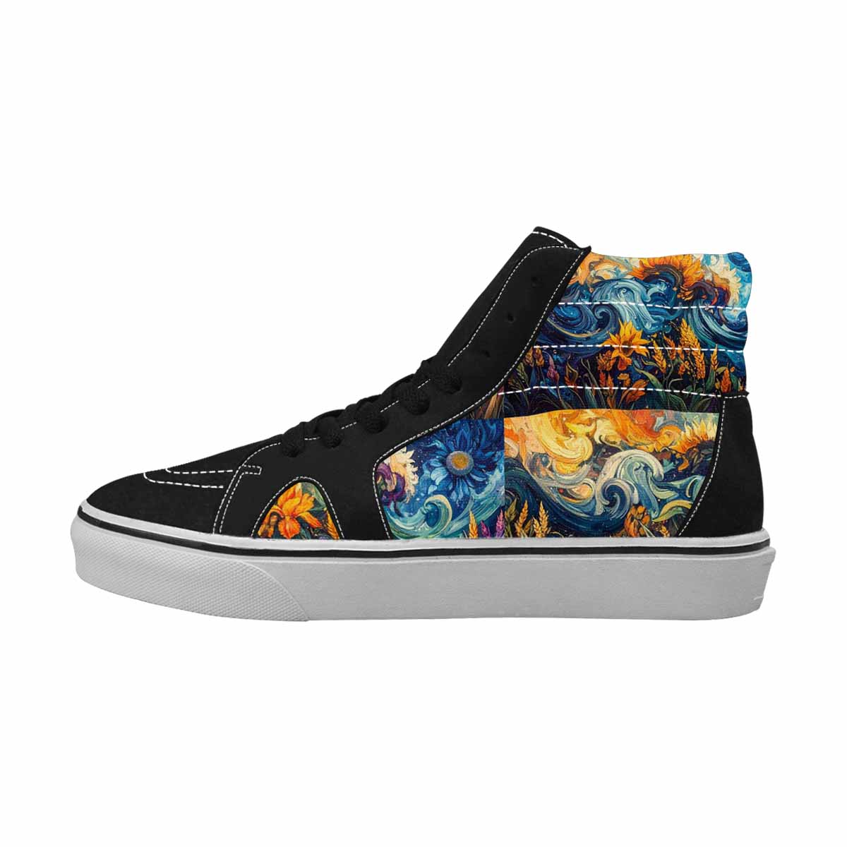 WOMEN'S Blend All Versions High Top Canvas Vibrant Chaos Custom Shoes