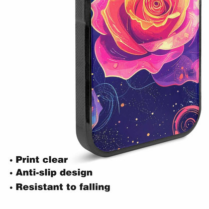 iPhone 15 Case — Rose Galaxy Art Seamless Pattern Vibrant, Custom Printed Phone Case