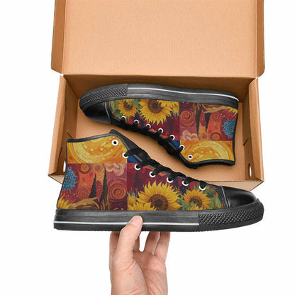 MEN'S Van Gogh-Style Swirl High Top Canvas Dark Academia Shoes