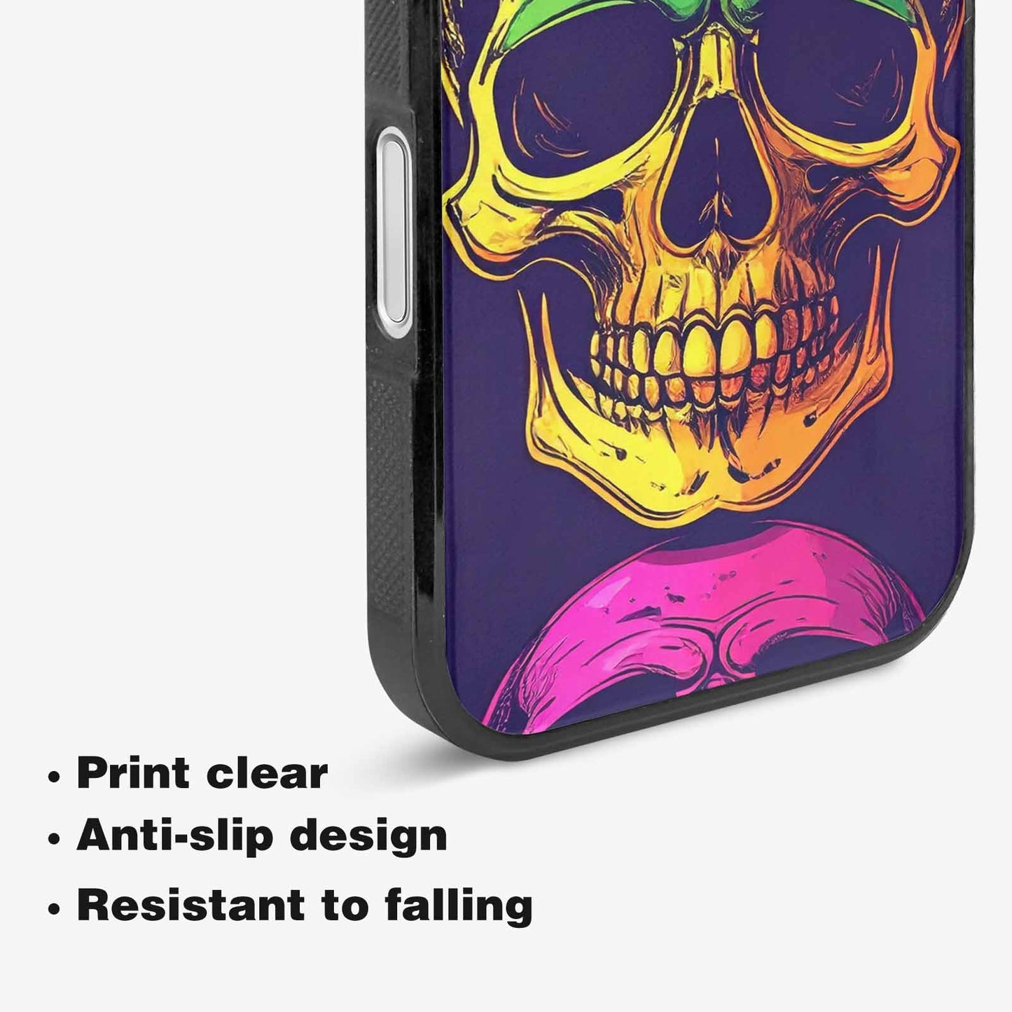 iPhone 16 Case — Pride Flag Skulls Seamless Pattern Vibrant, Custom Printed Phone Case