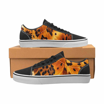 WOMEN'S Cow Animal Print Canvas Lace-Up Neon Fantasy Shoes
