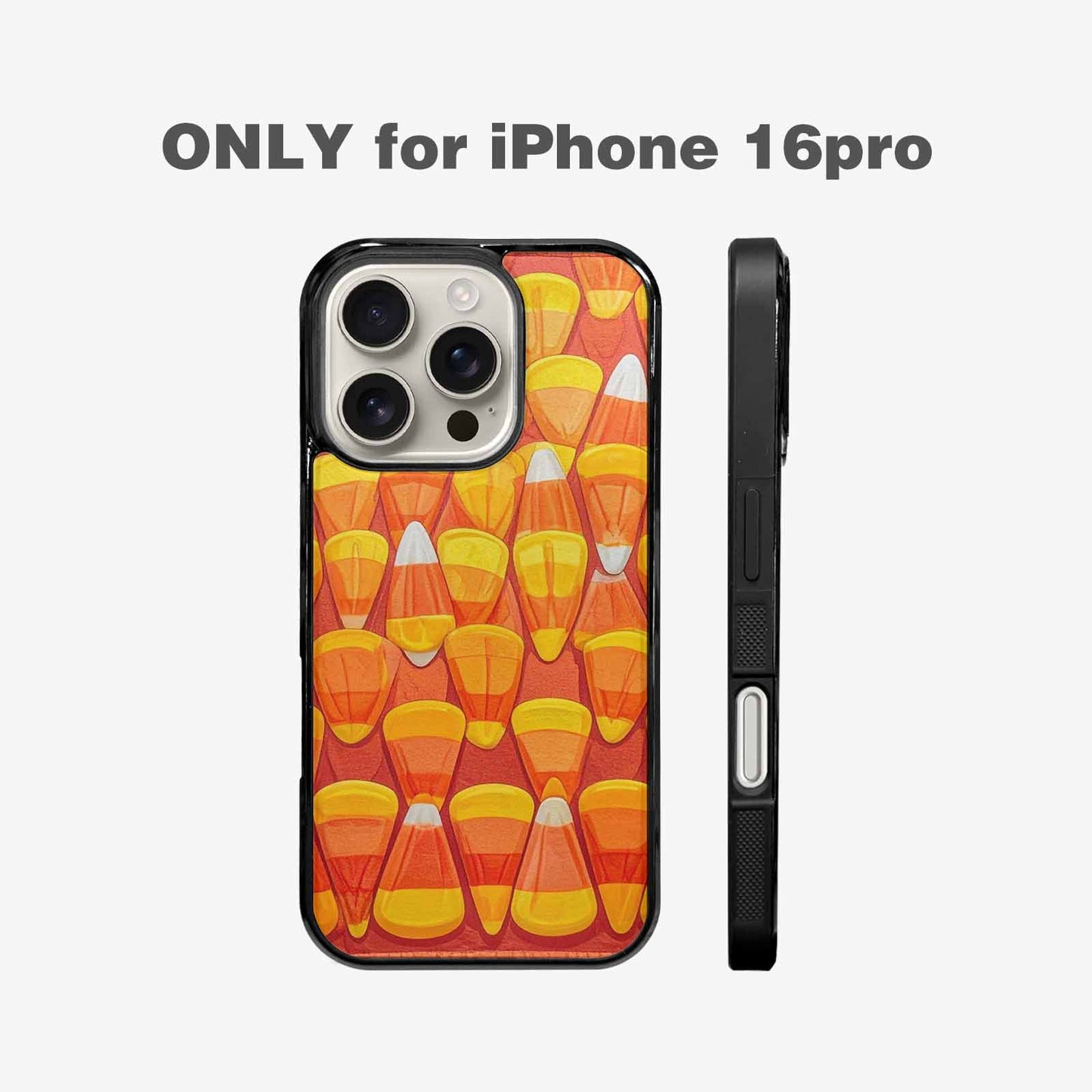 iPhone 16 Pro Case — Candy Corn Shapes In Bright Orange, Original Design Phone Case