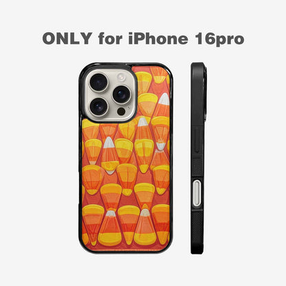 iPhone 16 Pro Case — Candy Corn Shapes In Bright Orange, Original Design Phone Case