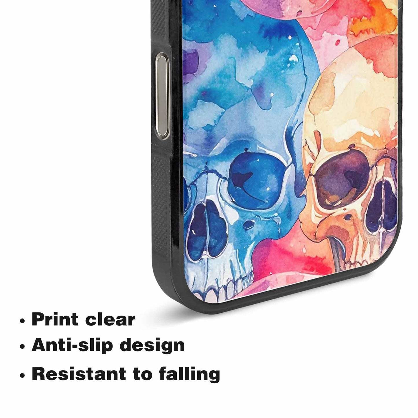 iPhone 15 Pro Max Case — Kulls Watercolor Skulls Small Skull Pattern, Custom Art Phone Cover