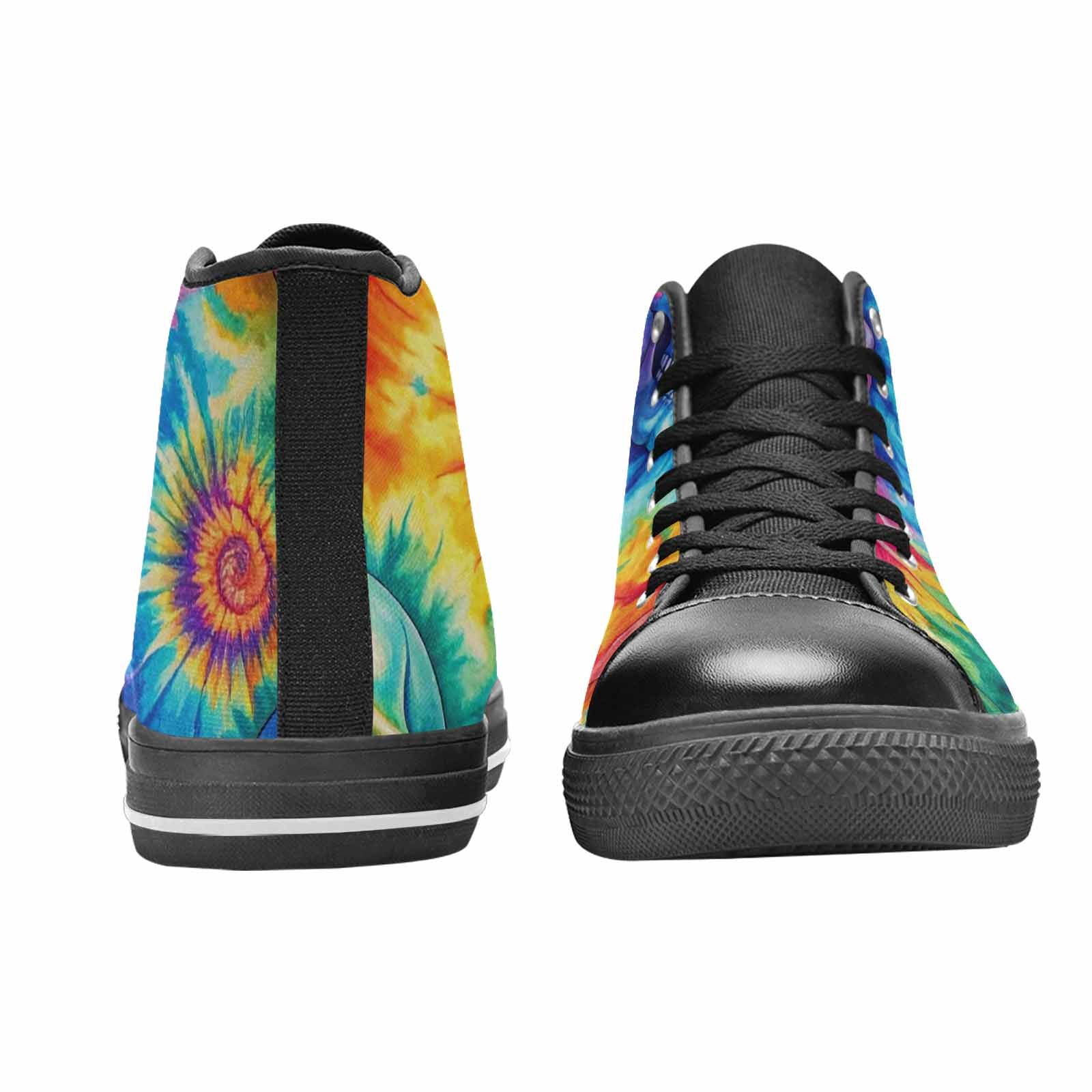 MEN'S Tie Dye Skulls Print High Top Canvas Y2K Custom Shoes