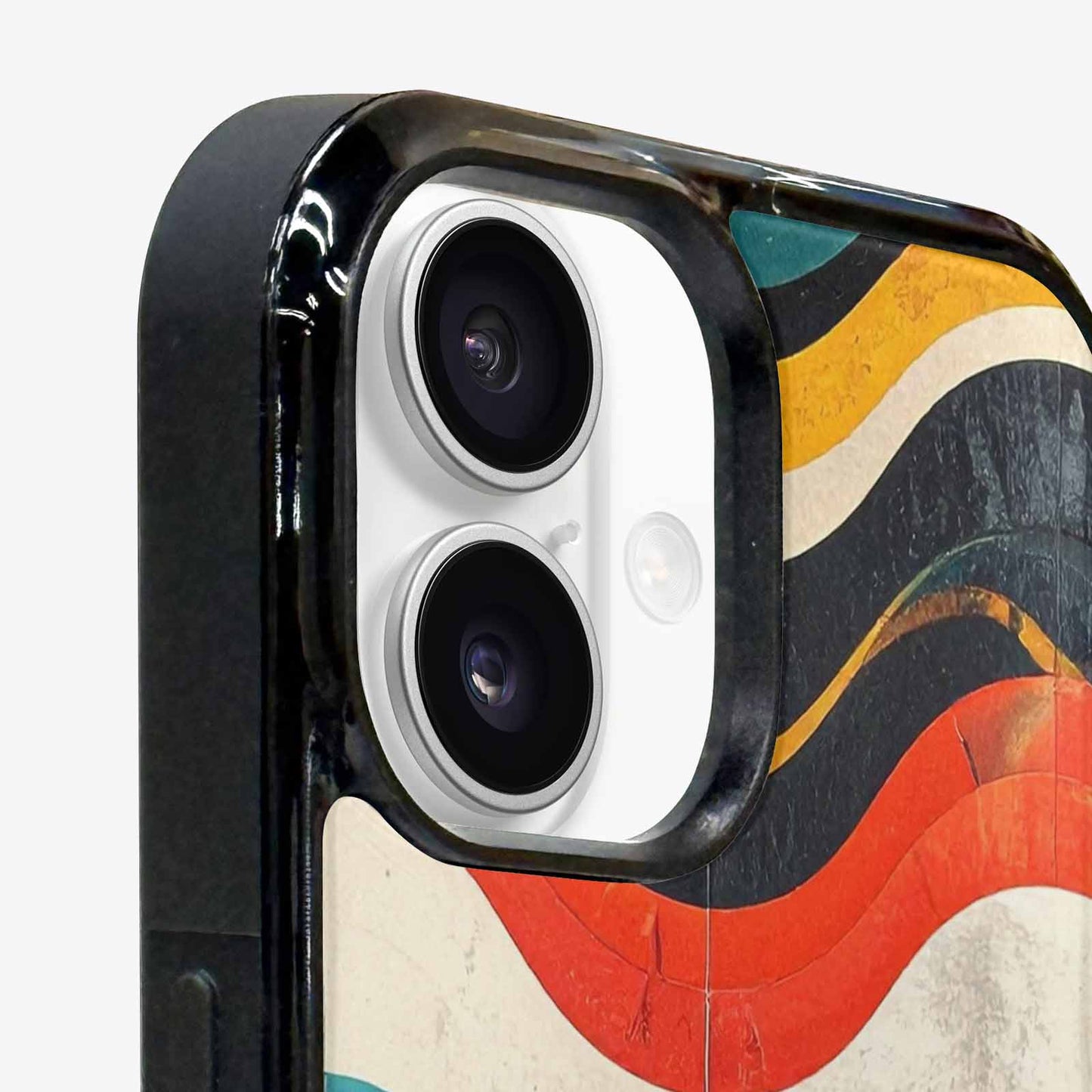 iPhone 16 Case — Retro Wave Scallop Stripe Small Fpz, Custom Designed Case Cover