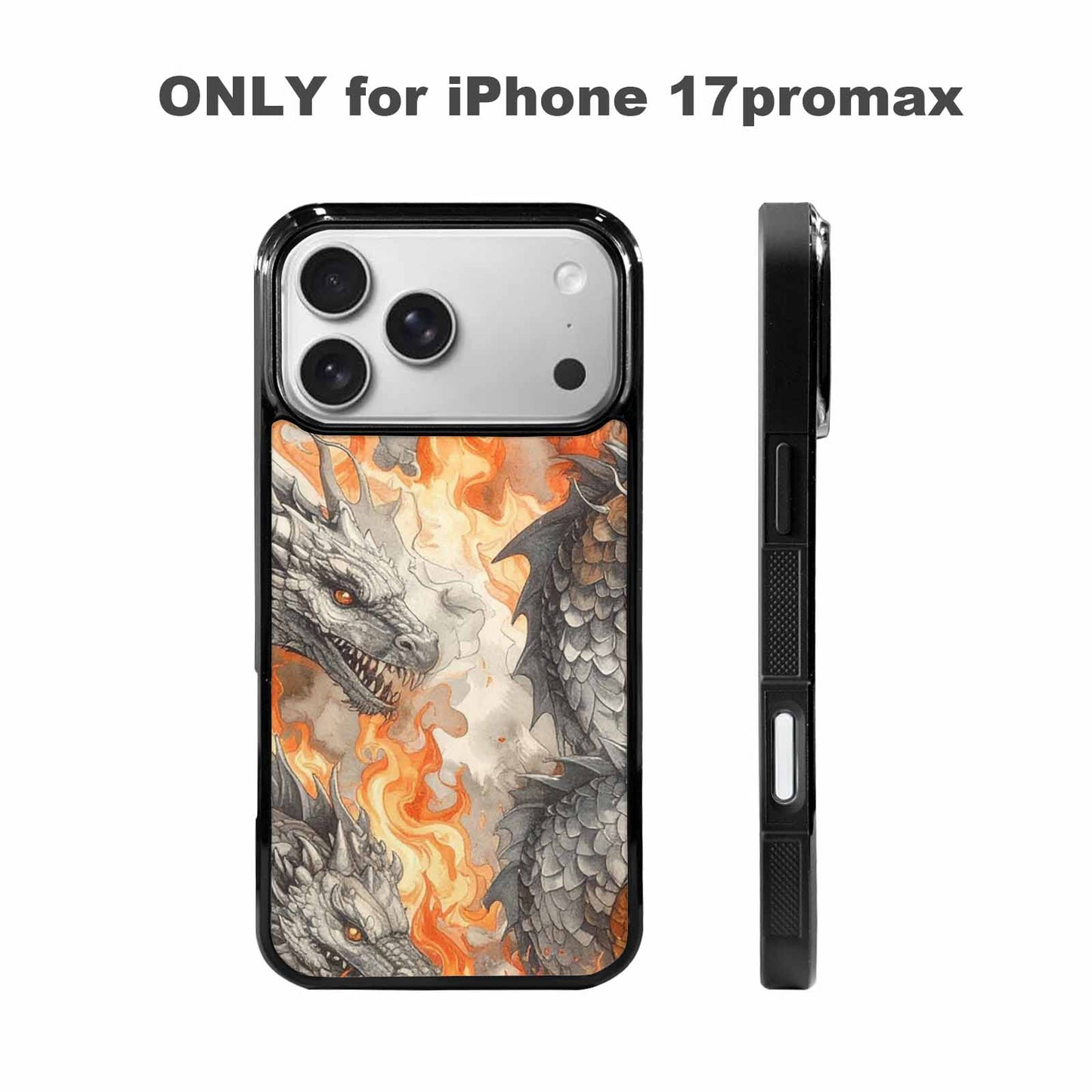 iPhone 17 Pro Max Case — Retro Dragons Flame Retro Vintage, Original Design Phone Case