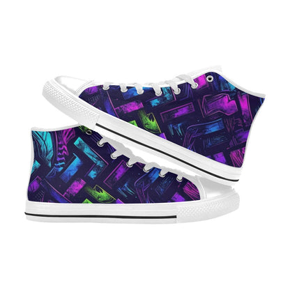 WOMEN'S Electric Houndstooth Dream 1 High Top Canvas Grunge Shoes